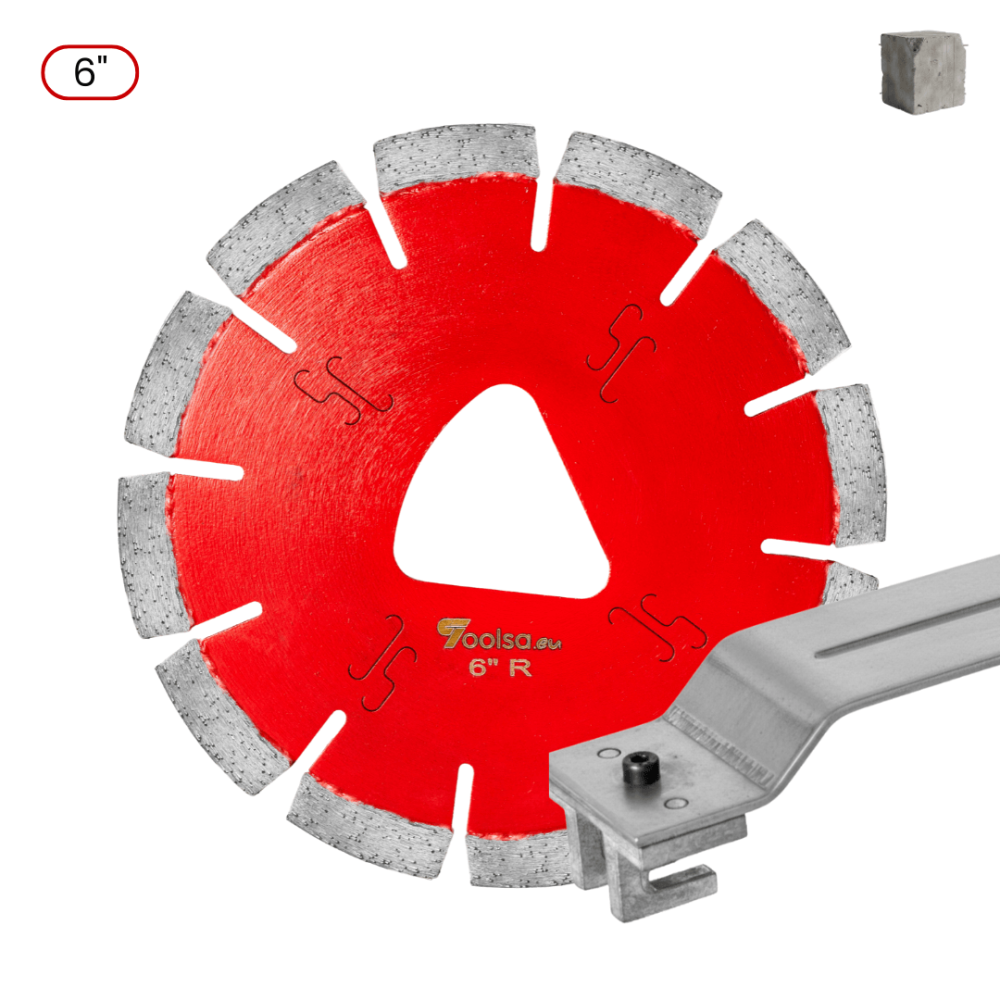 Toolsa Soff-Cut 6" Early Entry Kit for Green Concrete (Diamond Blade + Skid Plate)