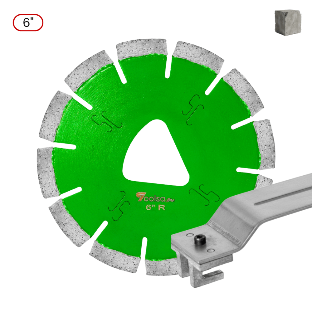 Toolsa Soff-Cut 6" Early Entry Kit for Hard Concrete (Diamond Blade + Skid Plate)