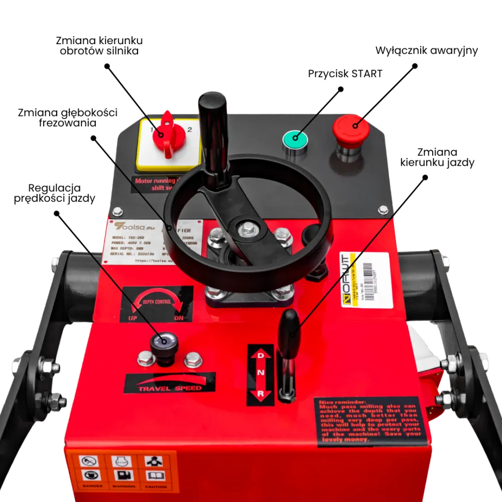 Frezarka do betonu samojezdna Toolsa TSC-250 Auto Drive (7,5 kW | 400 V) | NORWIT.PL