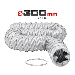 Toolsa Flexible Heater Ducting ⌀300 mm × 10 m with Hose Clamp (TA-DV50)