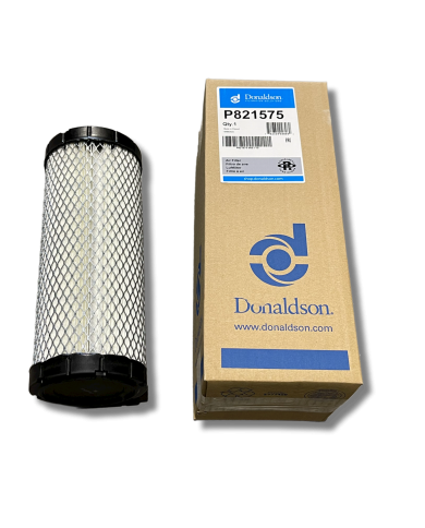 Heavy duty air filter A external. Donaldson - Technical data:  Weight: 0.456 kg Hose length: 265 mm Outer diameter: 105.5 mm Inn