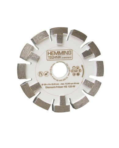 Hemming HE 120 hard screed/concrete cutter Hemming Technik - Technical data:  Milling width: 17.3 mm Milling diameter: D125 mm 