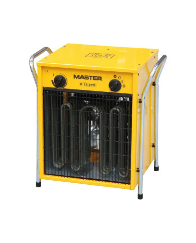 Master B 15 EPB electric heater Master Heaters -      Technical Data:       Airflow [ m³/h ]: 1700     Power supply [ V/Hz ]: 40