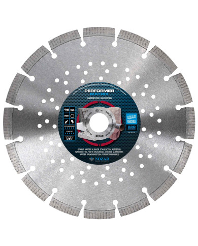 Nozar Spezial diamond disc 230x22.23 mm (copy) Nozar -  Technical Data  Diameter (Ø):230 mm Mounting: 22.23 mm Segment dimension