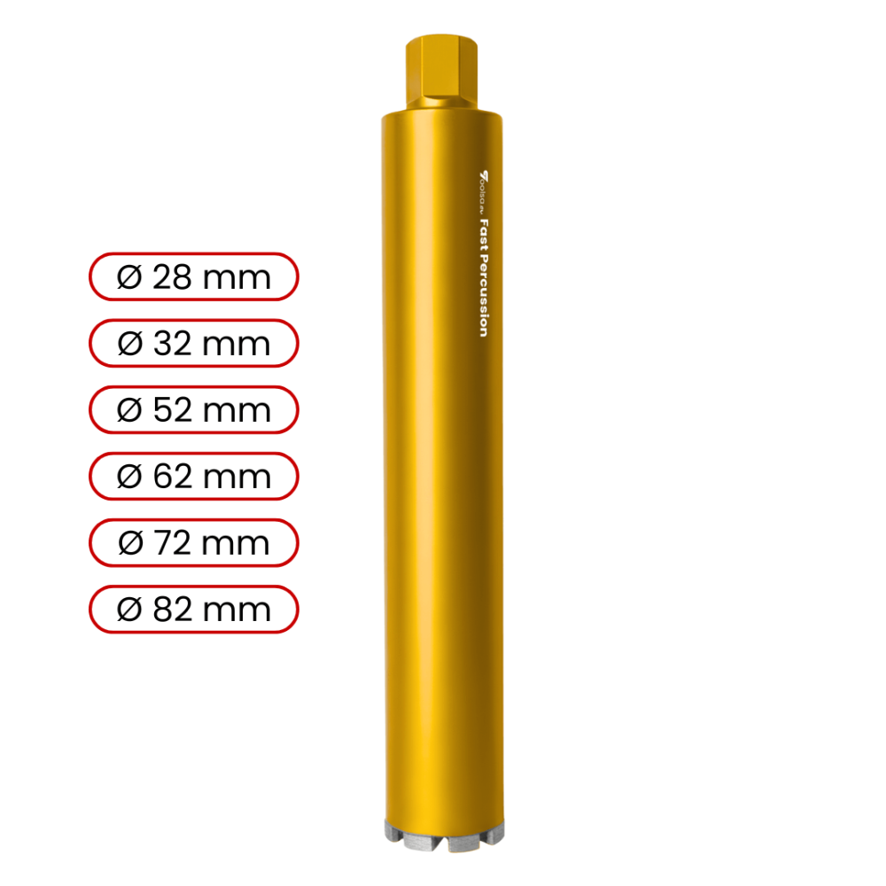 Toolsa Fast Percussion Diamond Core Drill Bit for Percussion Drilling (28-82 Mm)