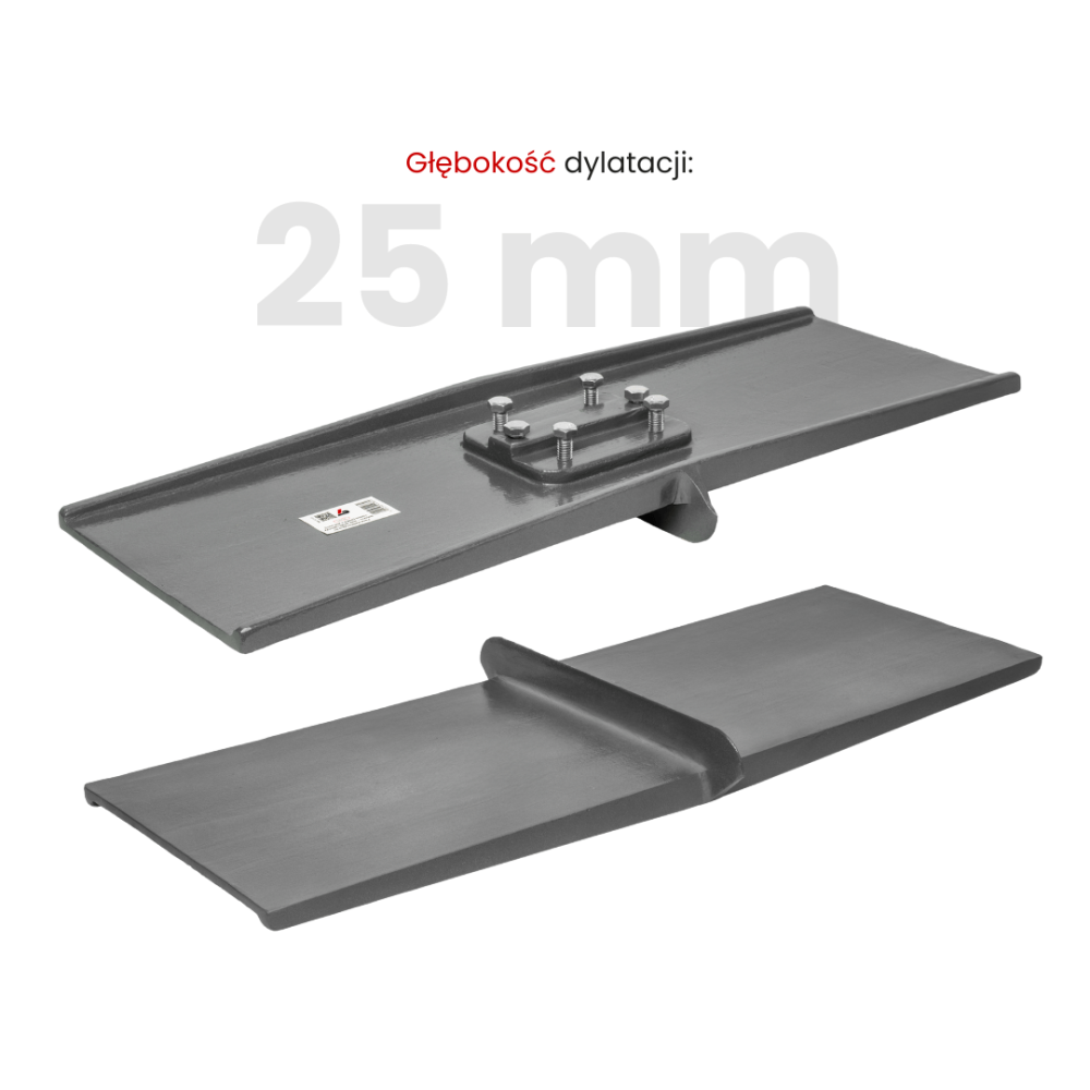 Paca dylatacyjna do betonu  – sam profil roboczy (609,6 × 203 mm)